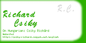 richard csiky business card