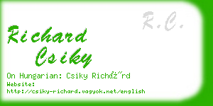 richard csiky business card